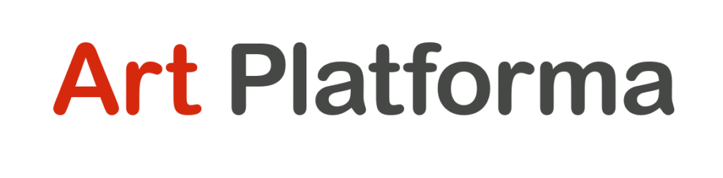 art platforma logo - art in red, platforma written in black
