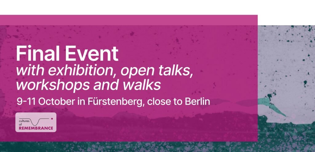 on pruple background there is written - final event with exhibition, open talks, workshops and walks